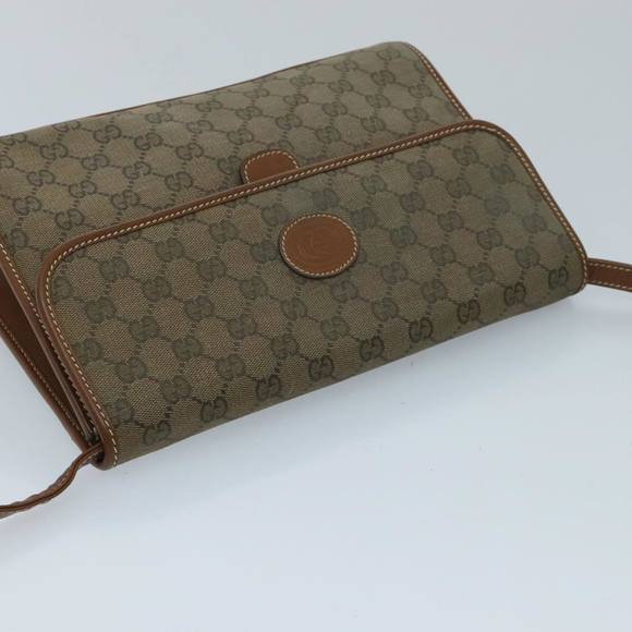 GUCCI GG Canvas Shoulder Bag Beige Gold Auth ep6167 - Picture 6 of 16